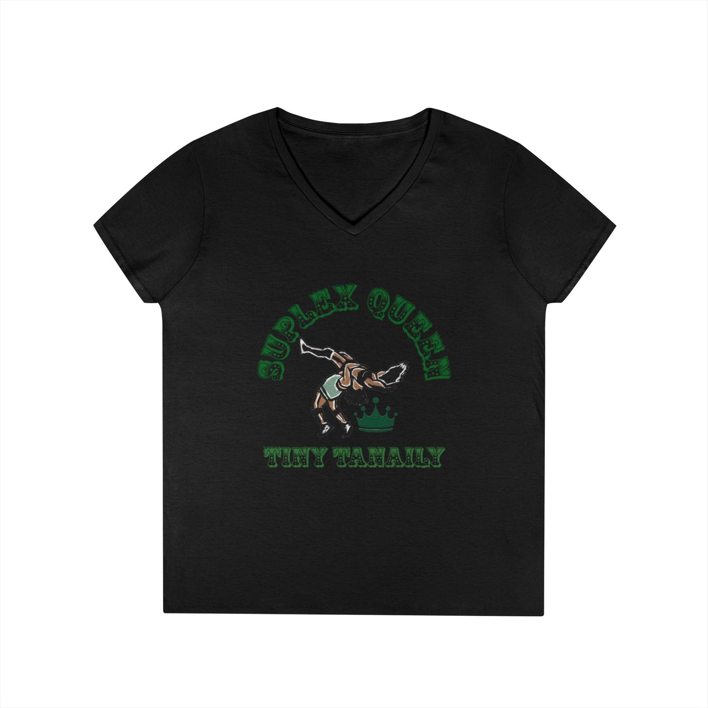 “Suplex Queen” V-Neck T-Shirt (White, Black, Grey)